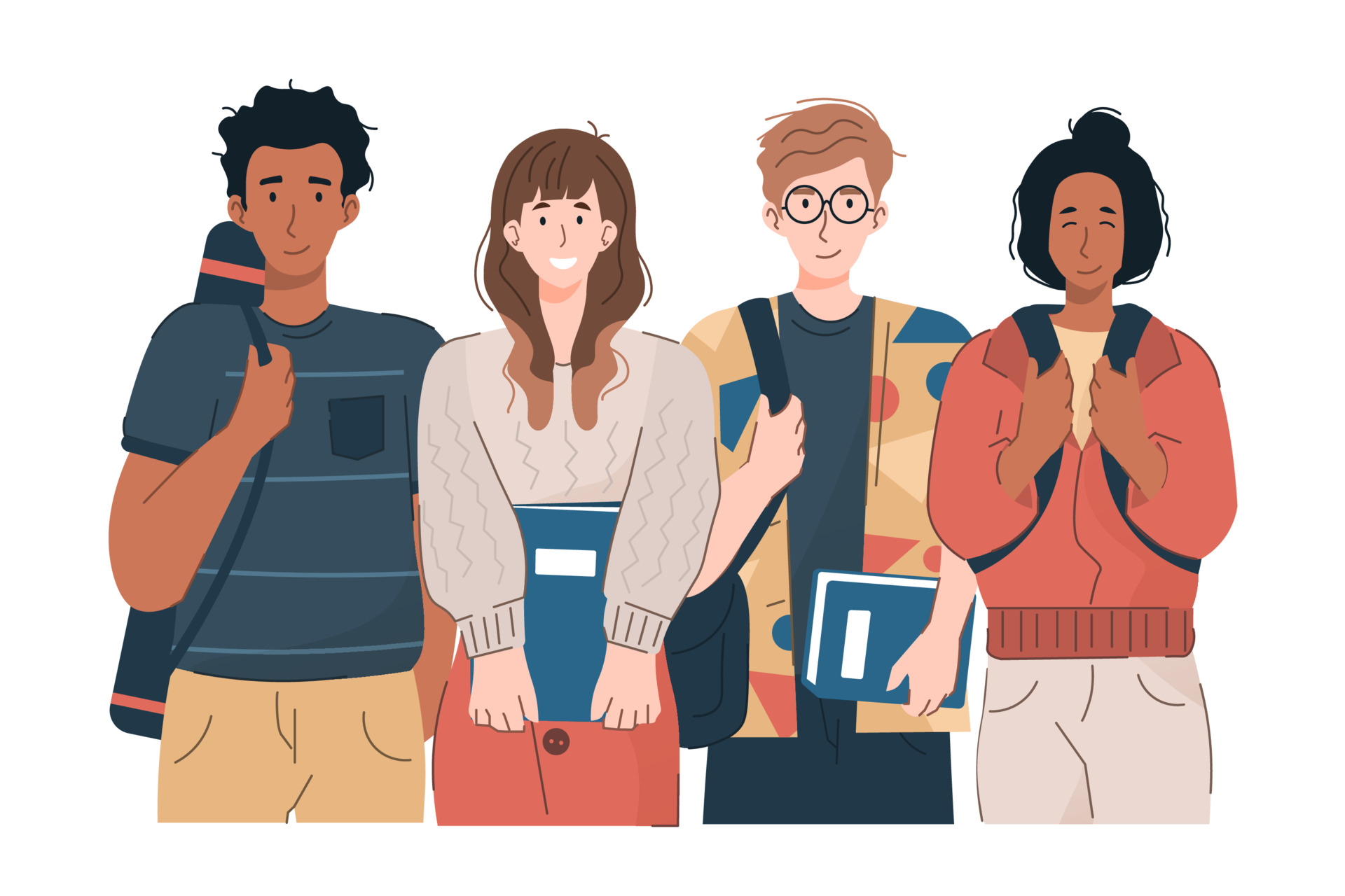 Students with backpacks